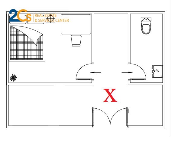 Những điều cần biết và cần tránh trong phong thủy nhà ở 8 Cửa nhà vệ sinh đối diện với cửa phòng ngủ sẽ làm ảnh hưởng đến sức khỏe.