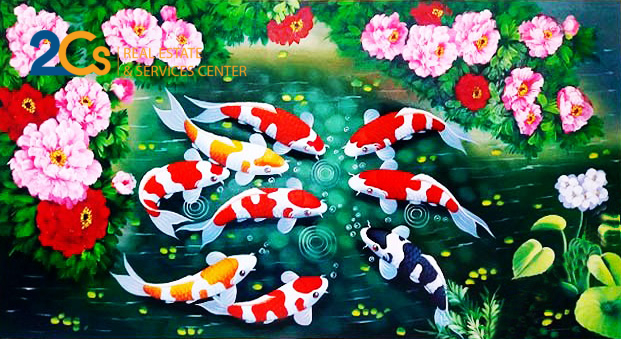 Cách treo và ý nghĩa 9 loại tranh phong thủy thường gặp 4 Tranh phong thủy Cửu ngư quần hội gắn liền với Câu chuyện các chép hóa rồng