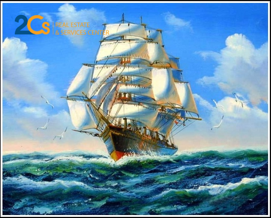 Cách treo và ý nghĩa 9 loại tranh phong thủy thường gặp 9 Thuận buồm xuôi gió giúp gia chủ làm ăn phát đjat, thuận lợi trong kinh doanh