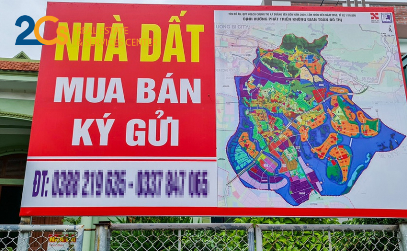 Cò tung tin, thổi giá đất quanh siêu dự án 10 tỷ USD 4 Bản đồ quy hoạch phát triển không gian đô thị được dựng lên ngay cạnh biển môi giới mua bán, ký gửi đất