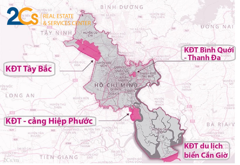 TP.HCM có nên quy hoạch 4 khu đô thị mới? 2 Theo đề xuất, TP.HCM sẽ phát triển bốn KĐT mới là cảng Hiệp Phước, KĐT Tây Bắc, KĐT Bình Quới - Thanh Đa, KĐT du lịch biển Cần Giờ