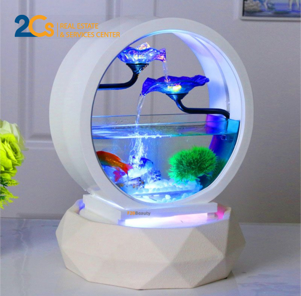 Cách bài trí bàn làm việc theo phong thủy 11 Bể cá, bể thủy sinh mini sẽ giúp tạo phong thủy bàn làm việc cho người mệnh Thủy